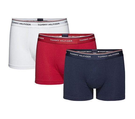 Tommy Hilfiger Underbukser 3-PACK Trunk - White/Tango Red/Peacoat